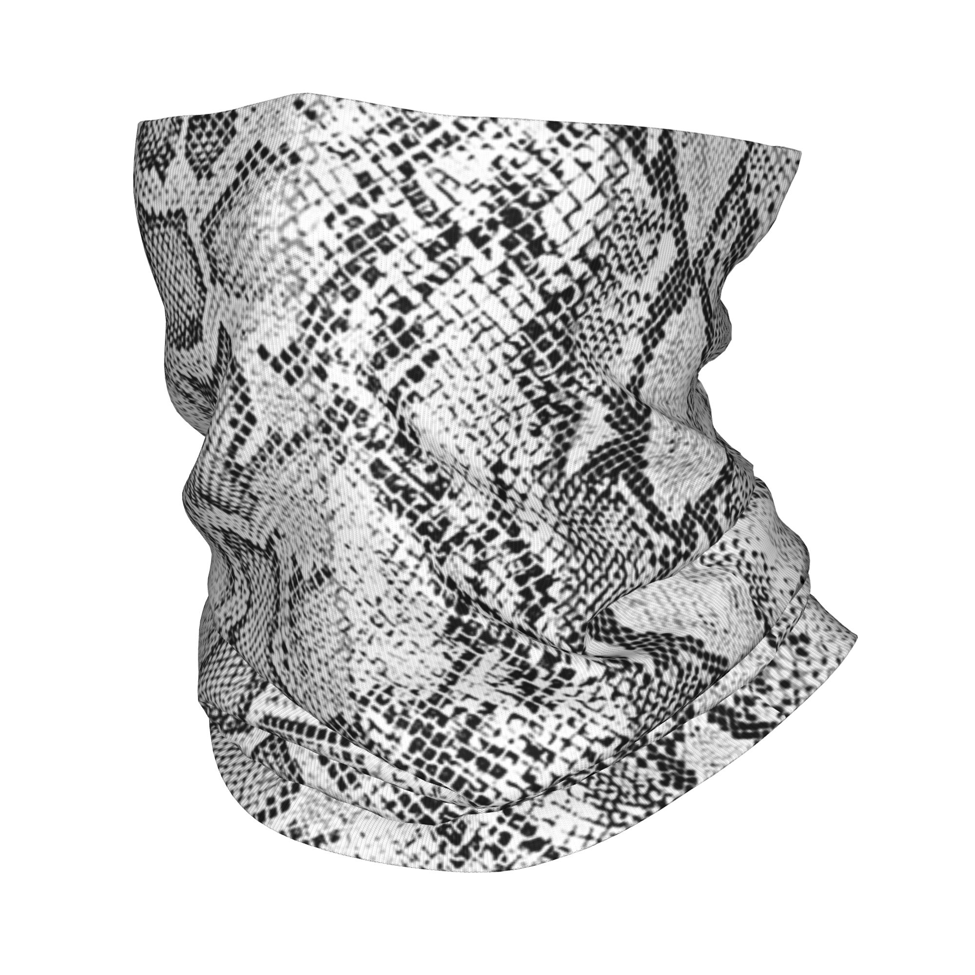 Bandana Blank White - Szary szalik/komin z motywem skóry węża