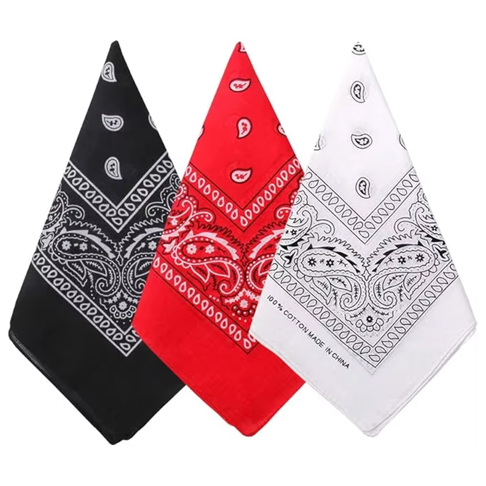 Bandana Blank White - Szalik w stylu hip-hop, wzór kowbojski,
