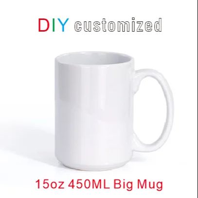 Sublimation Mug White - 450ML 15oz duża miseczka DIY spersonalizowane