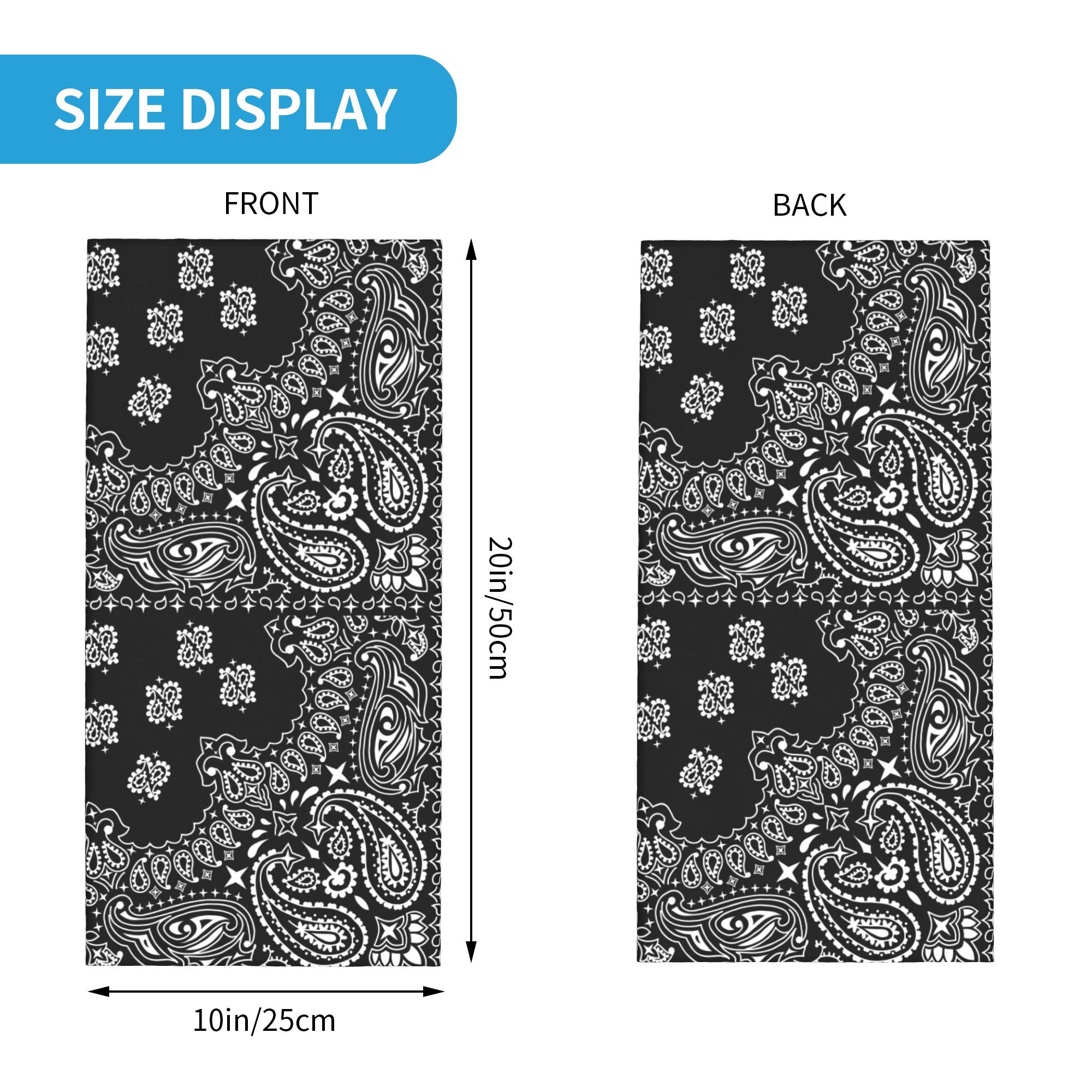 Czarno-biała bandana paisley,  – Bandana Blank White recenzja i cena